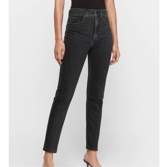 Express Black Slim Ankle Super High Rise Jeans - Picture 1 of 7